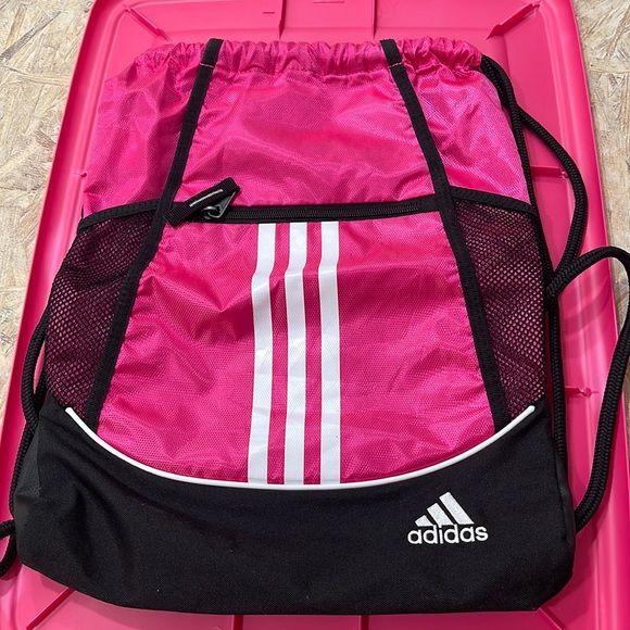 adidas Bags Adidas Pink And Black Drawstring Bag Poshmark